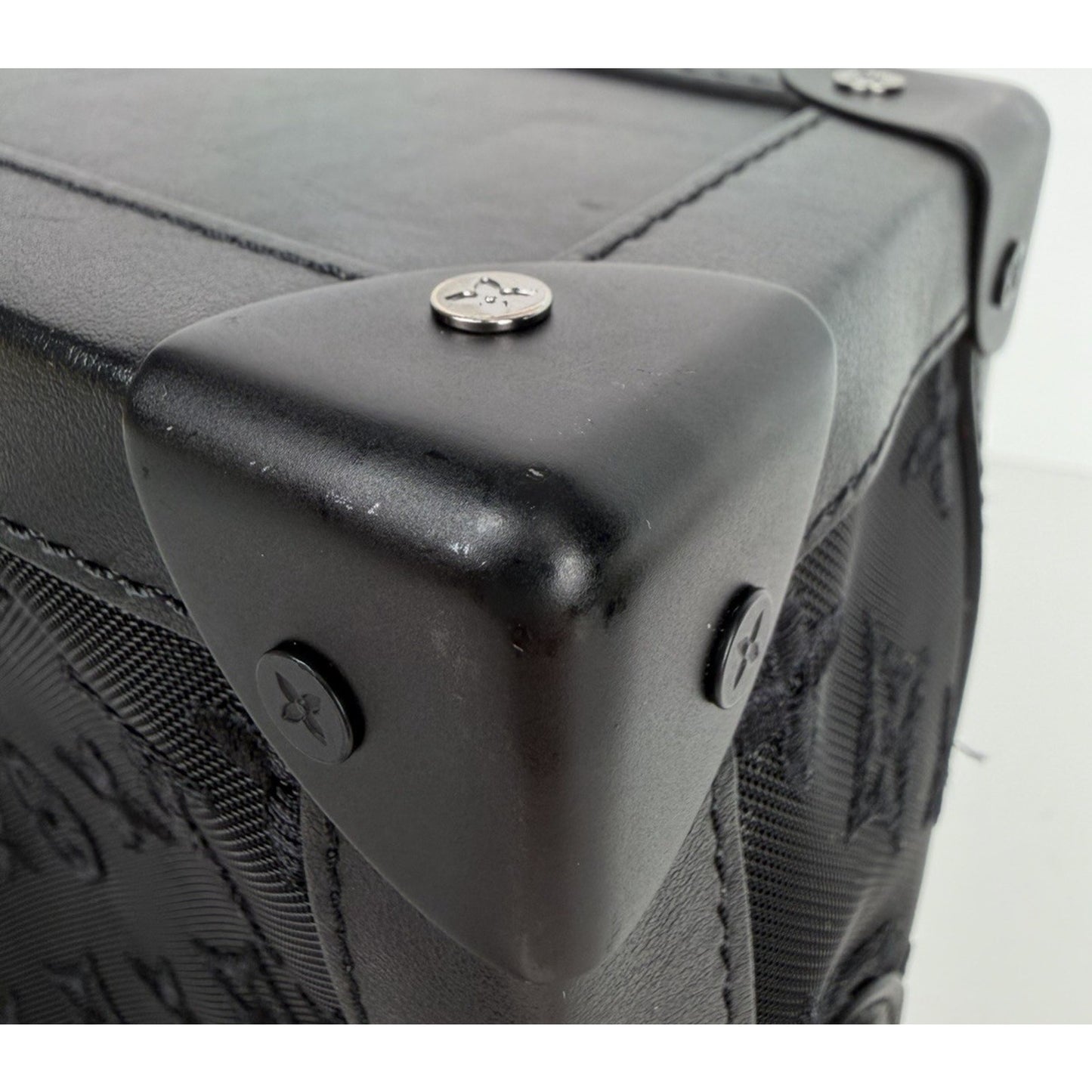 Louis Vuitton Soft Trunk Bag Black Monogram Embroidered Mesh Leather Trim2019 C5