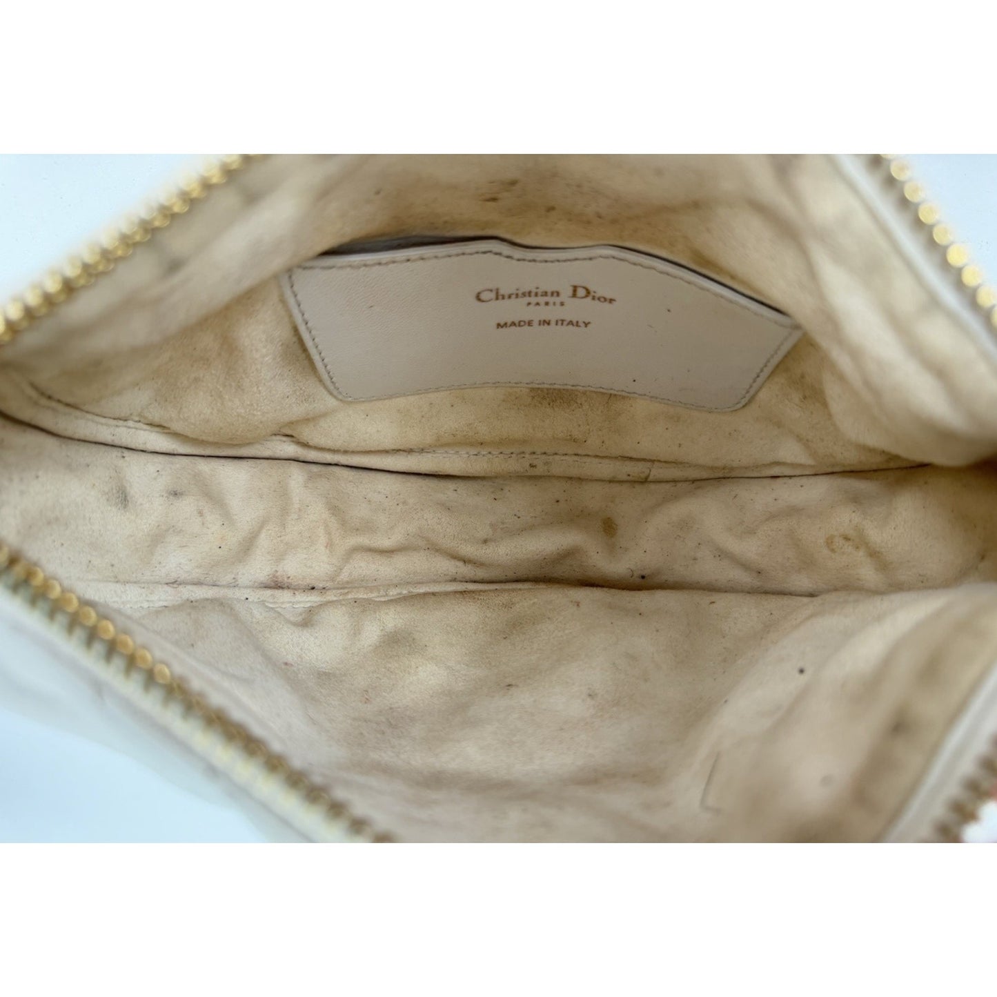 Christian Dior Vibe Hobo Shoulder Bag Small in White Cannage Leather 2021 S08