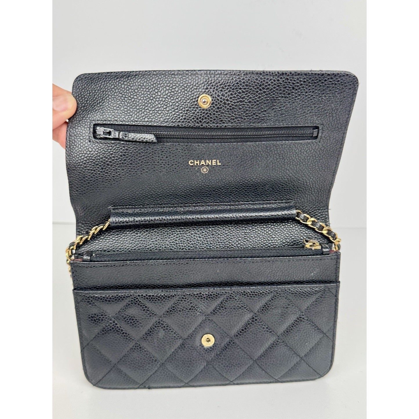 Chanel Classic Wallet on Chain in Black Caviar Leather