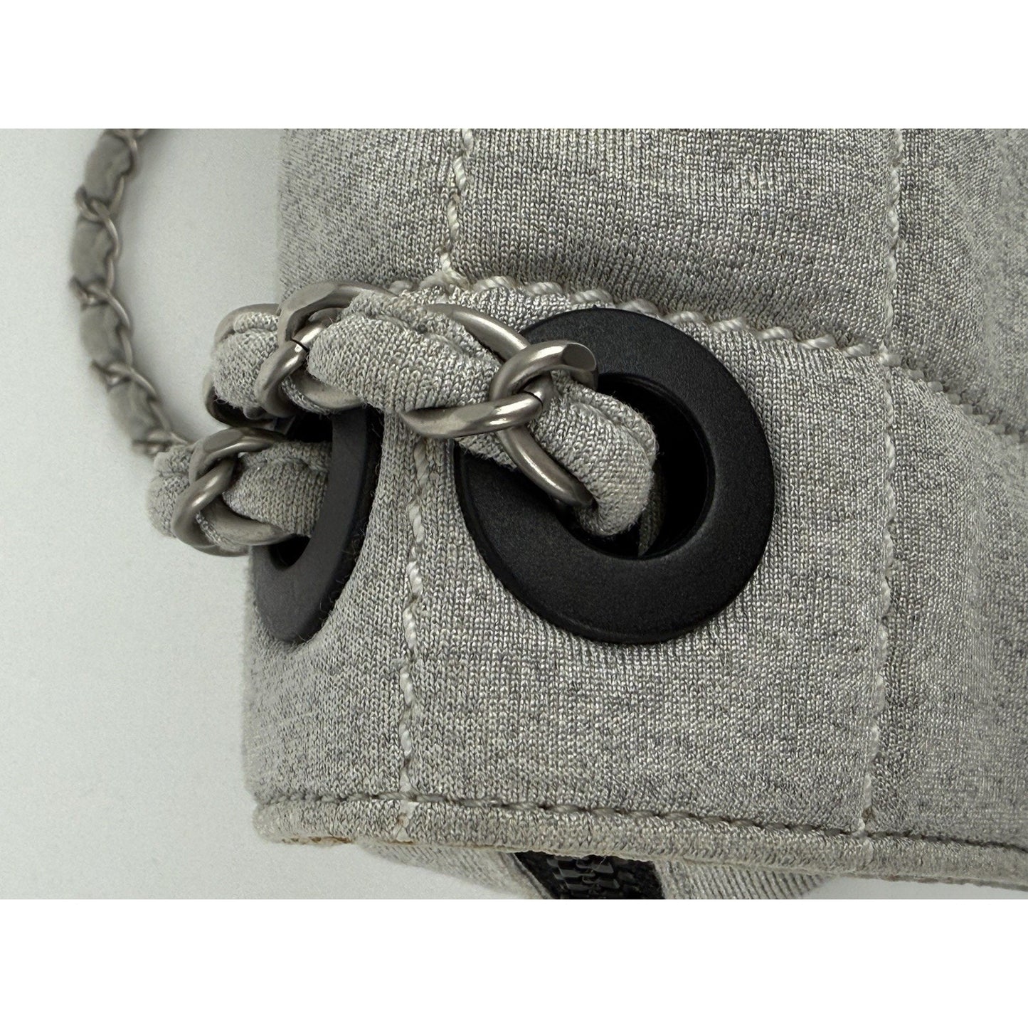 Chanel Sport Line 2006 Quilted Denim Jersey Shoulder Bag