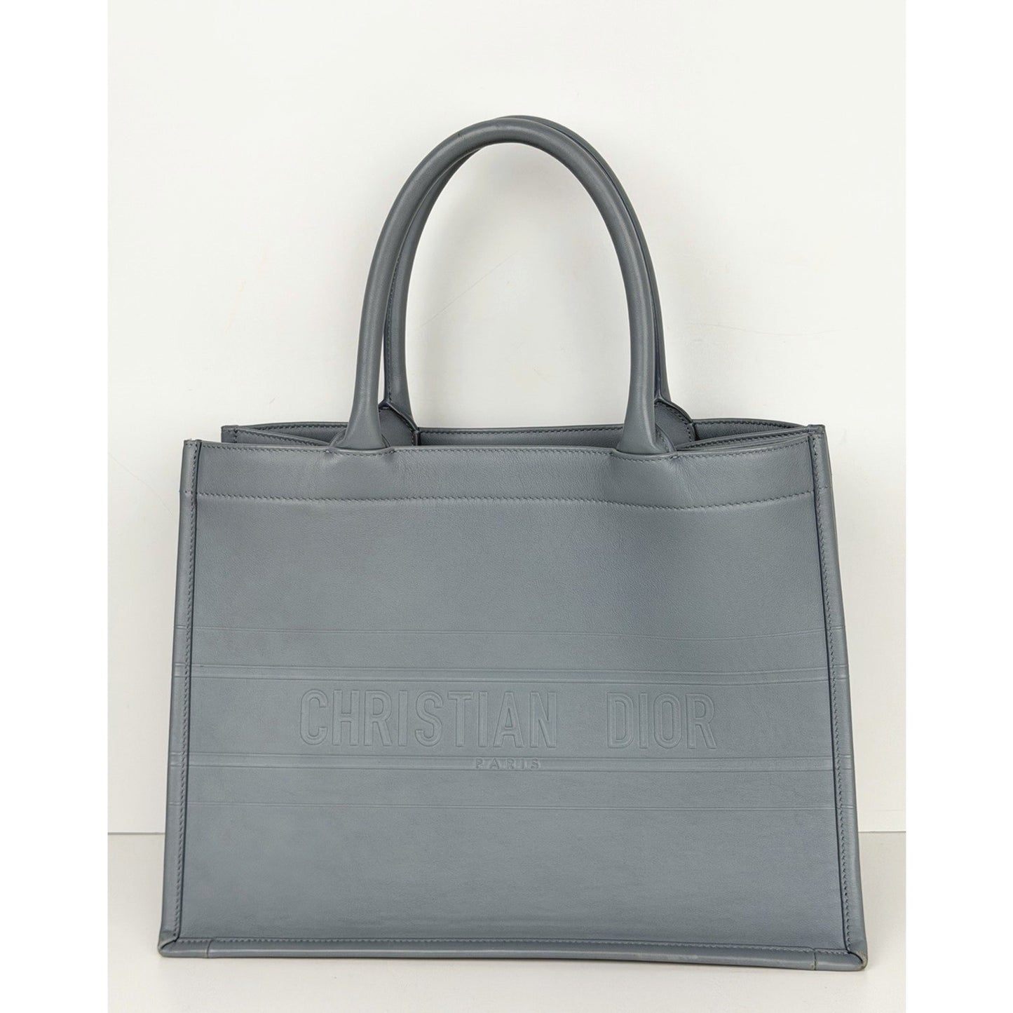 Christian Dior Book Tote Bag Medium in Gray Calfskin Leather 2020 F3