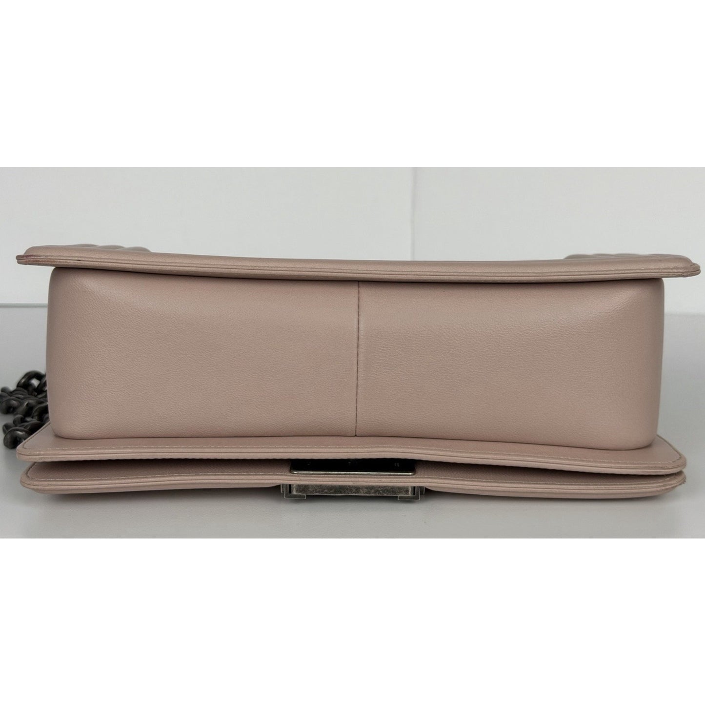 Chanel Medium Quilted Leather Boy Bag in Light Pink F1