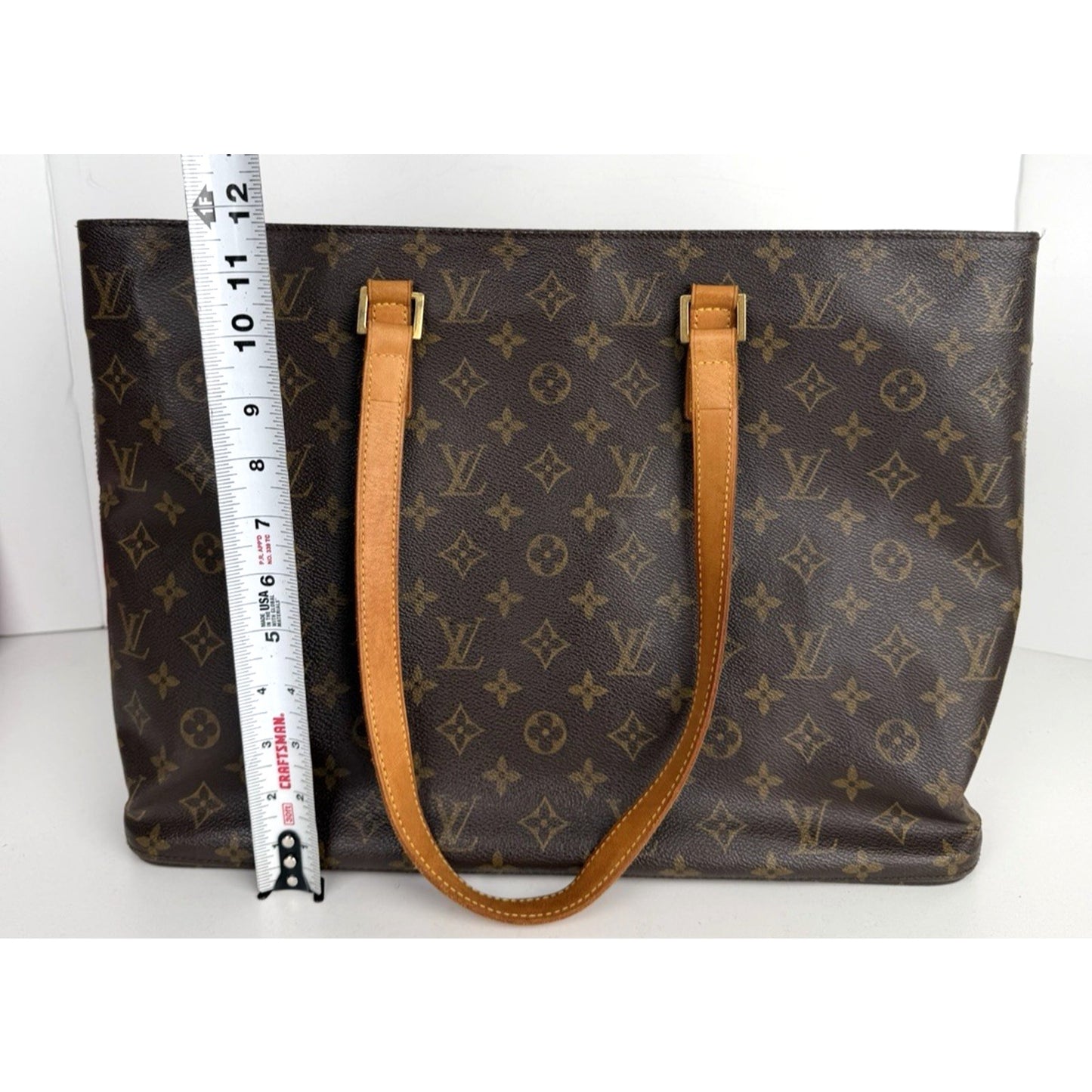 Louis Vuitton Cabas Mezzo Bag in Brown Monogram Coated Canvas Vintage 2002 S