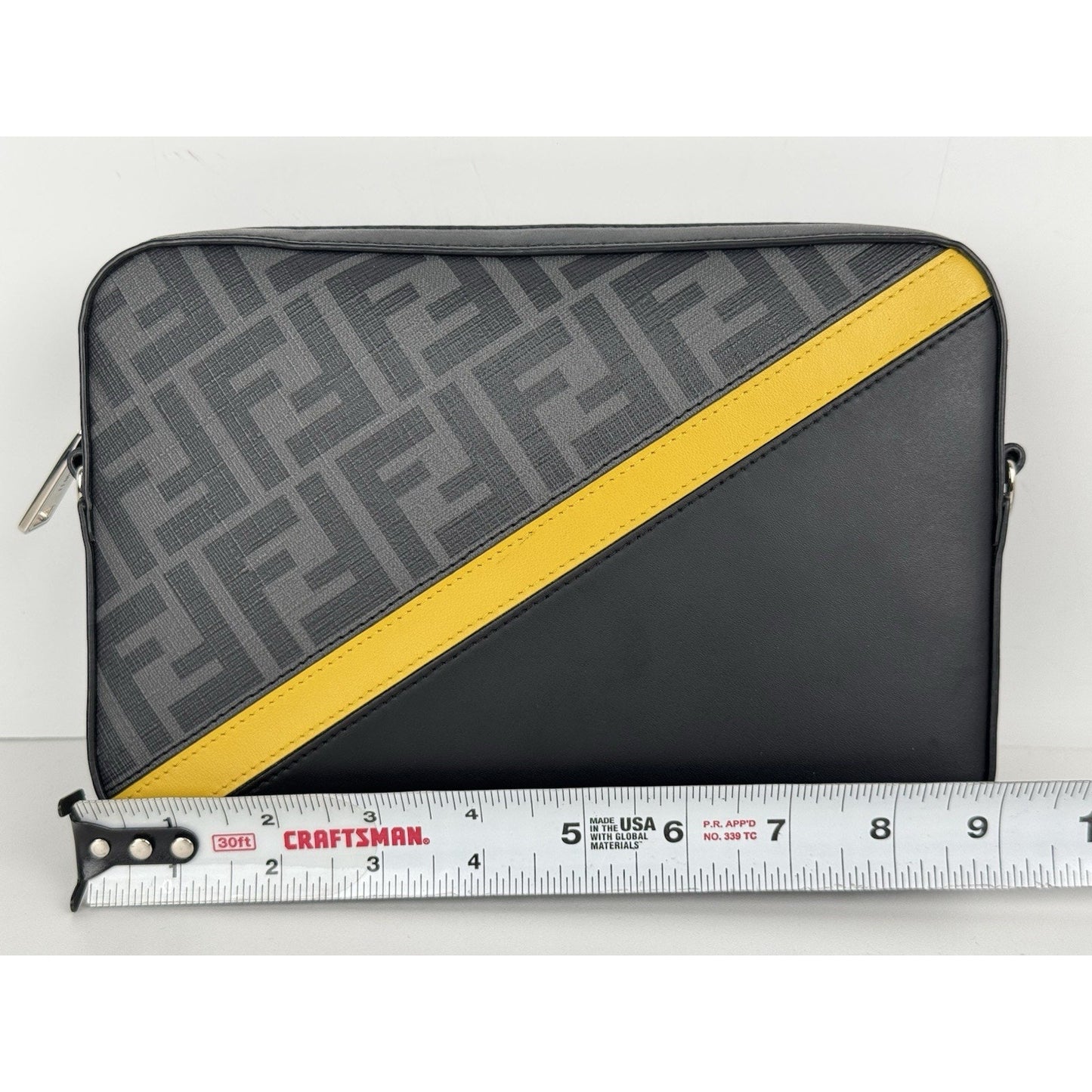 Fendi Diagonal Zucca Multicolor Camera Bag with Silver Hardware S09