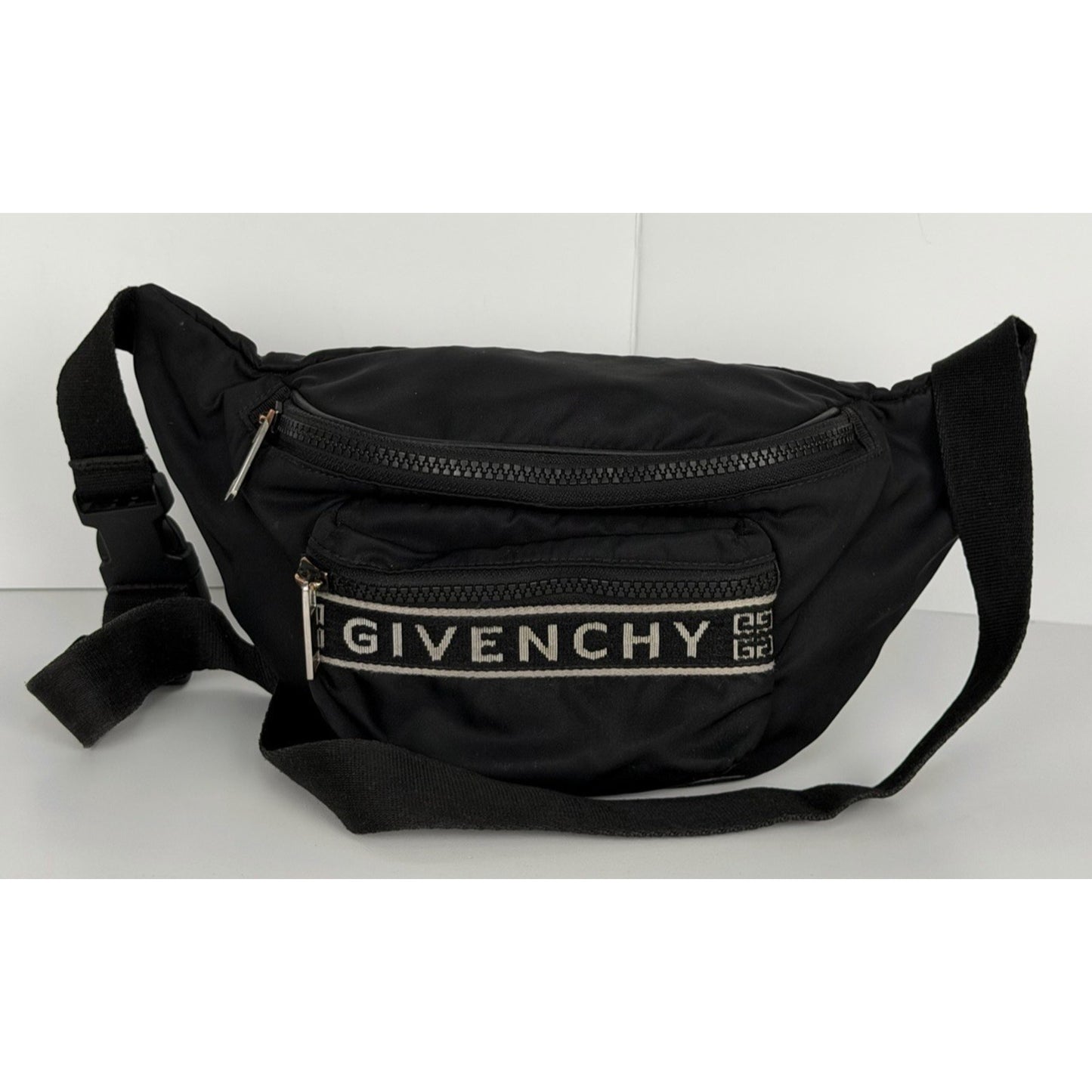 Givenchy Logo Jacquard Nylon Belt Bag in Black S06