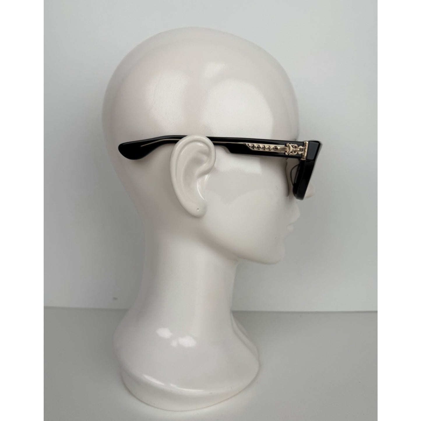 Chrome Hearts Box Officer Square Sunglasses 56 in Black with Dark Green Lenses