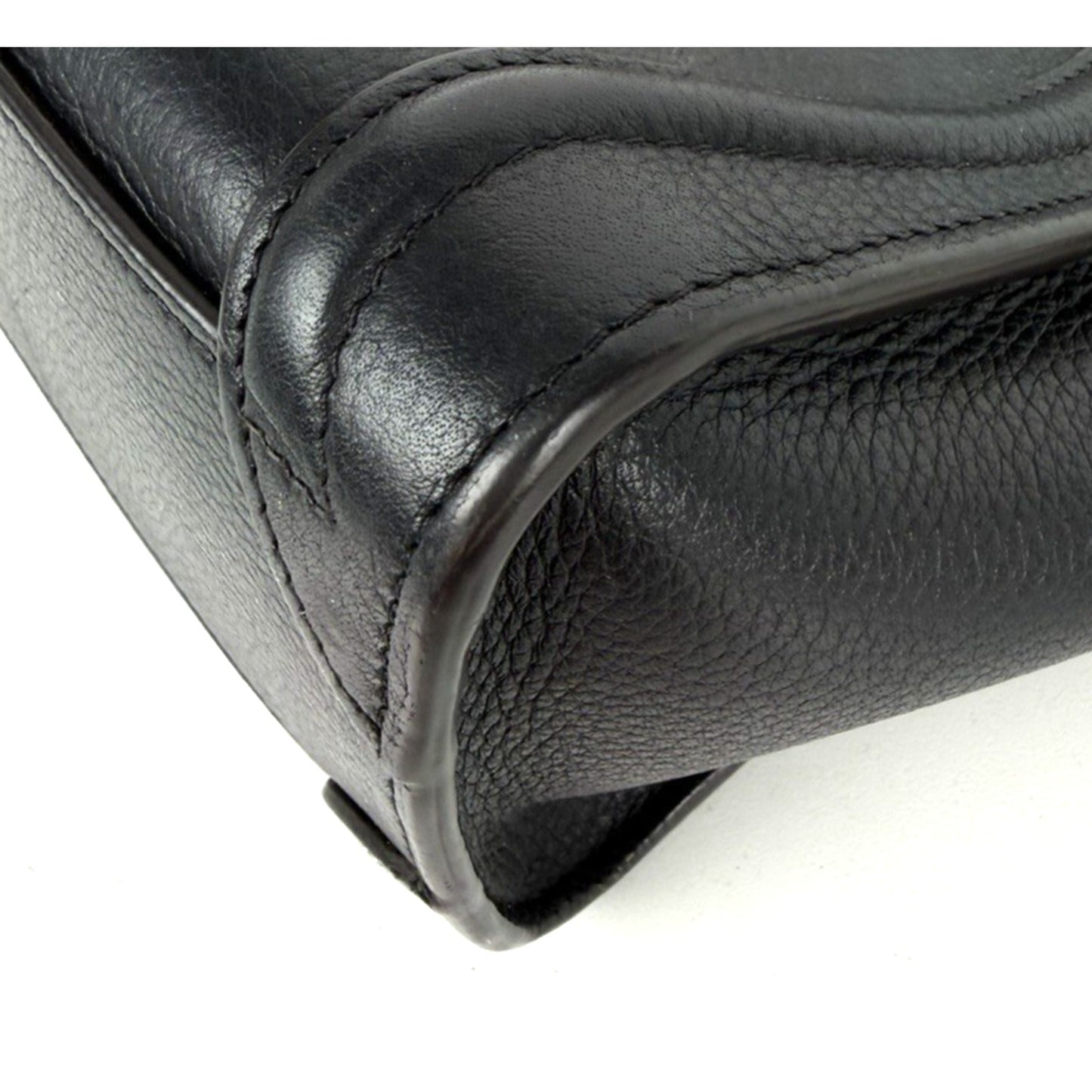 Celine Nano Luggage Bag in Black Structured Calfskin Leather S07