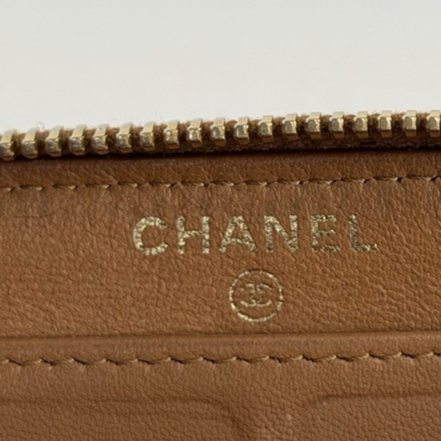 Chanel Timeless Quilted Leather Zip Around Wallet Brown with Gold Hardware
