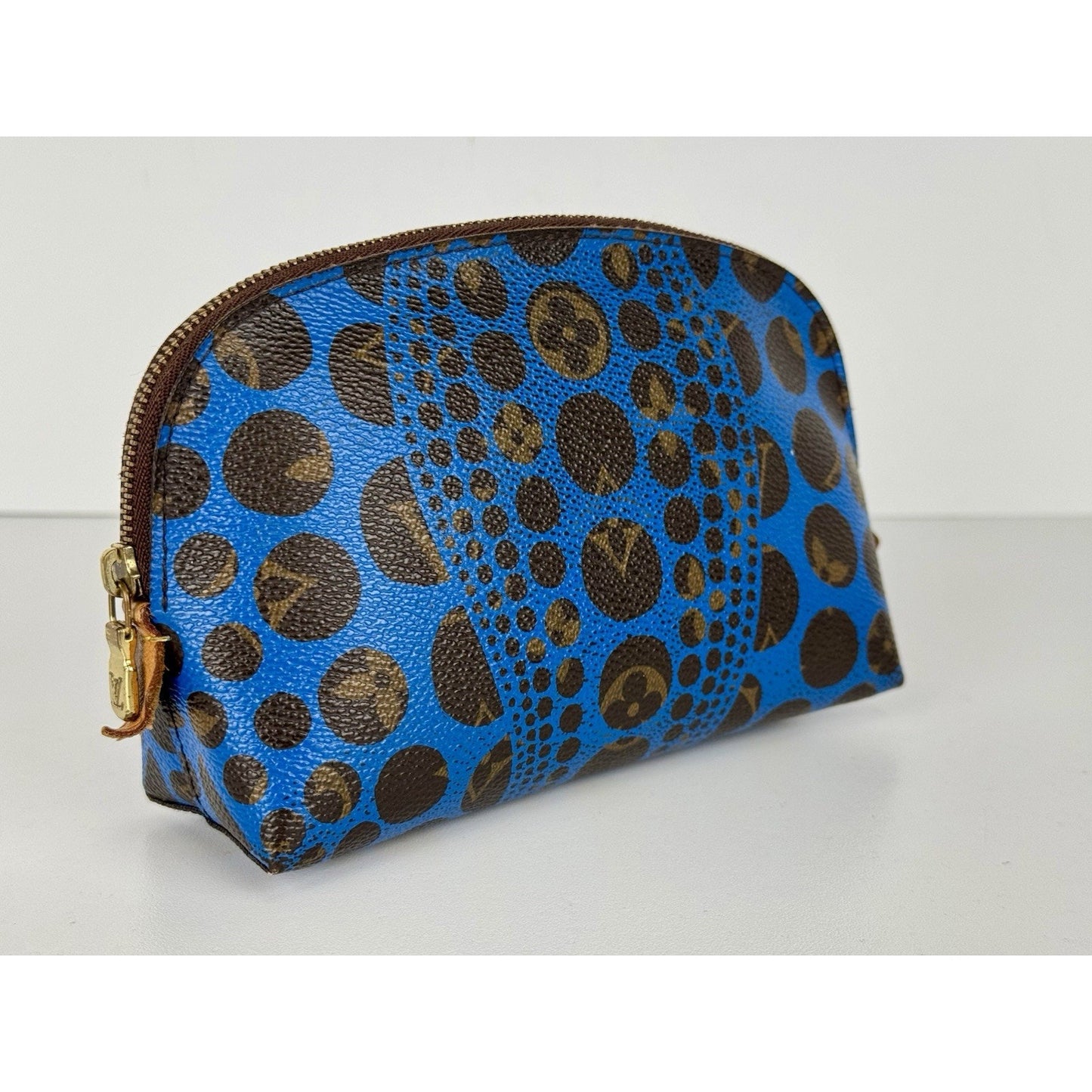 Louis Vuitton Yayoi Kusama Pumpkin Dots Cosmetic Pouch Blue Canvas C-7
