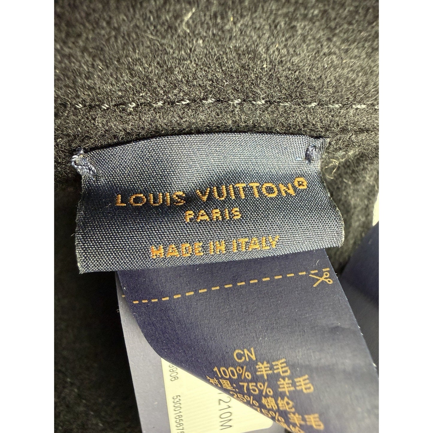 Louis Vuitton Carry On Cap Black Grey Wool Monogram M7210M Size M