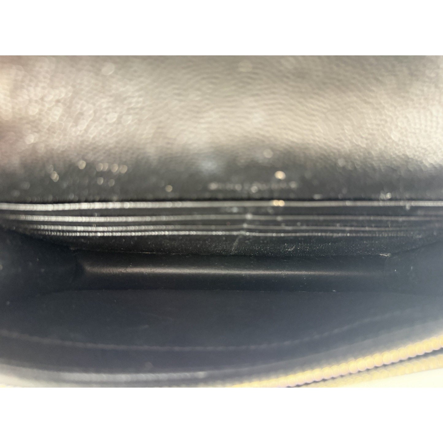 Saint Laurent Cassandre Chain Wallet Bag Small Black Grain de Poudre Leather S12