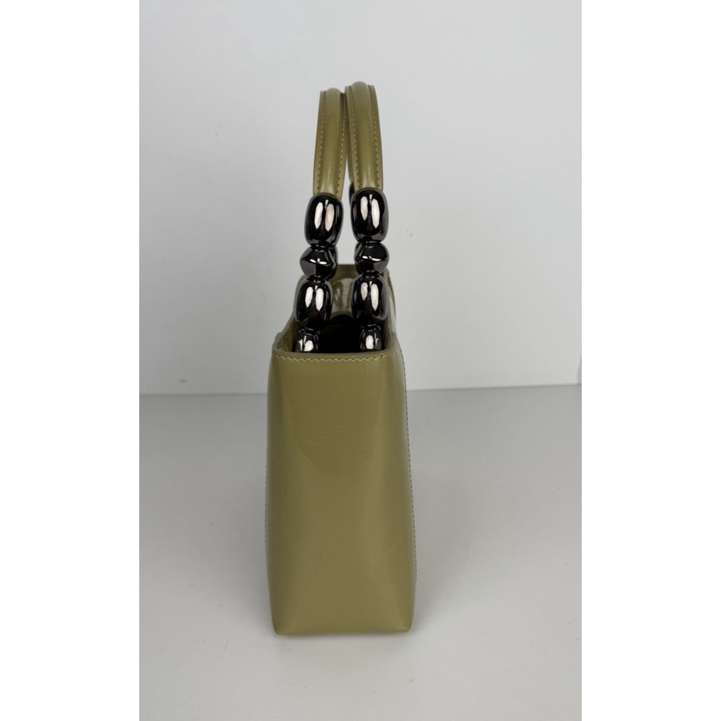 Christian Dior Malice Tote Bag Small Vintage Olive Green Patent Leather 2000 S
