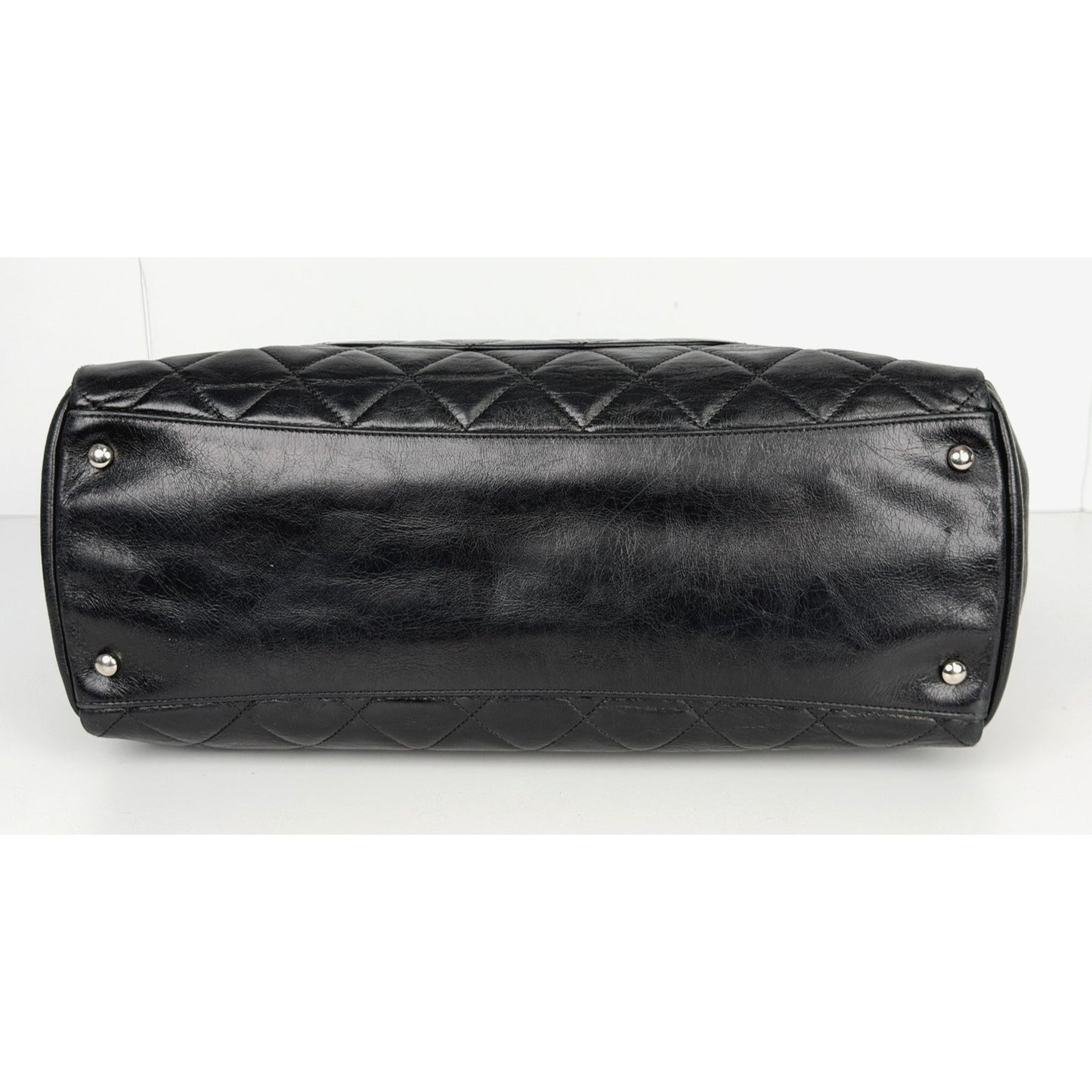 Chanel CC Delivery Tote Bag Large Black Quilted Glazed Leather 2015-2016 B6