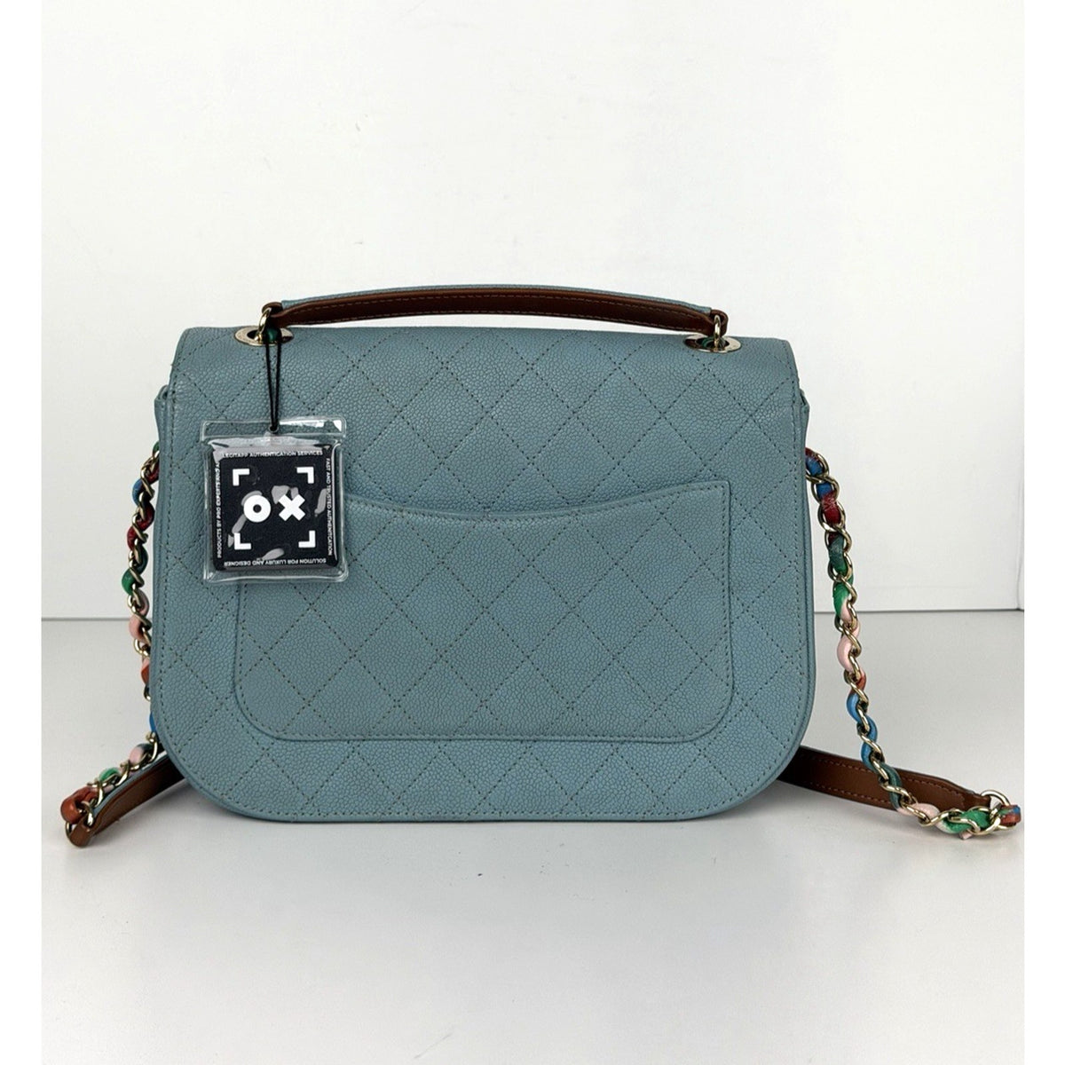Chanel Paris-Cuba Medium Top Handle Shoulder Bag in Blue Caviar Leather 2017 D4