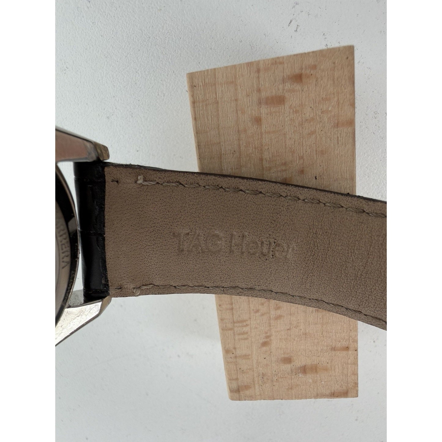 TAG Heuer Carrera Chronograph Automatic Watch with Gray Dial and Leather Strap