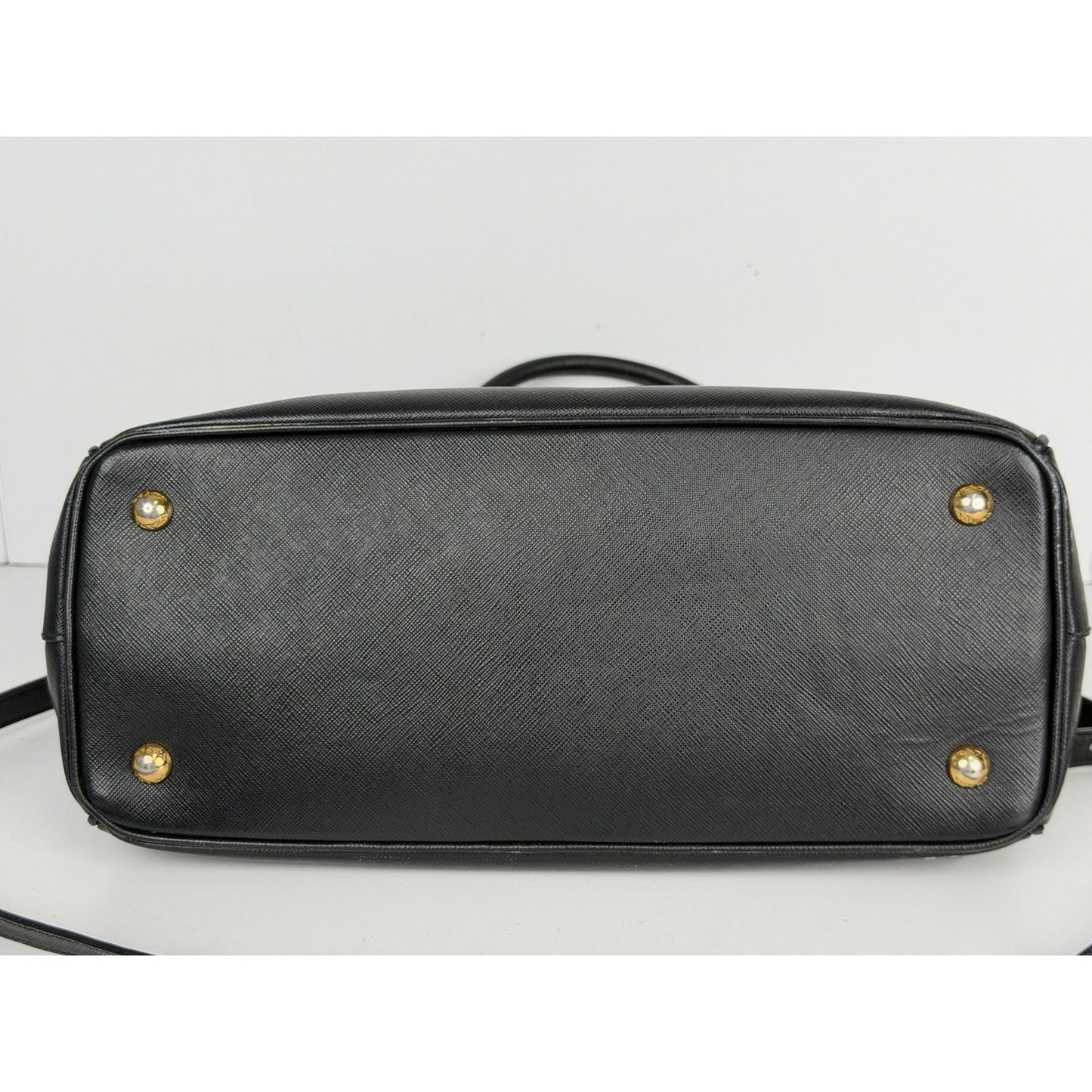 Prada Galleria Double Zip Tote Medium in Black Saffiano Leather S17