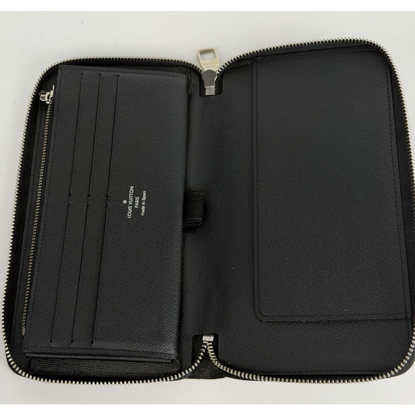 Louis Vuitton Zippy Wallet Organizer Black Leather&Silver-tone hardware 2014 K1