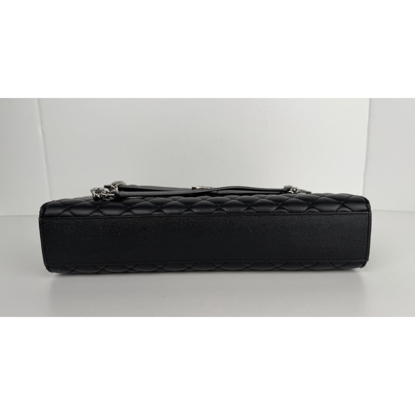 Saint Laurent Envelope Bag Large in Black Grain de Poudre Quilted Leather B1