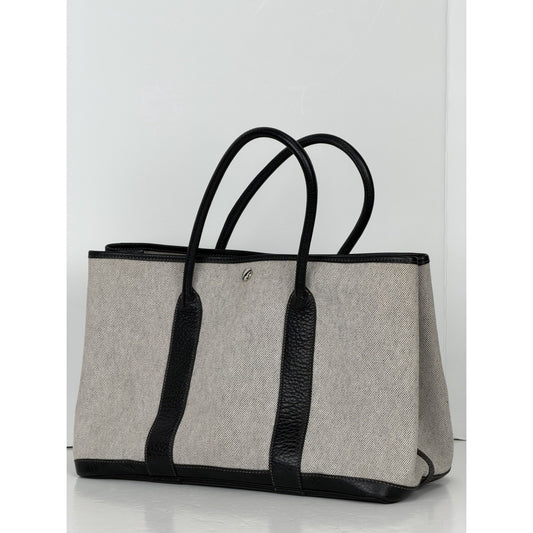 Hermes Garden Party Tote Bag 36 in Toile Canvas and Negonda Buffalo Leather S02