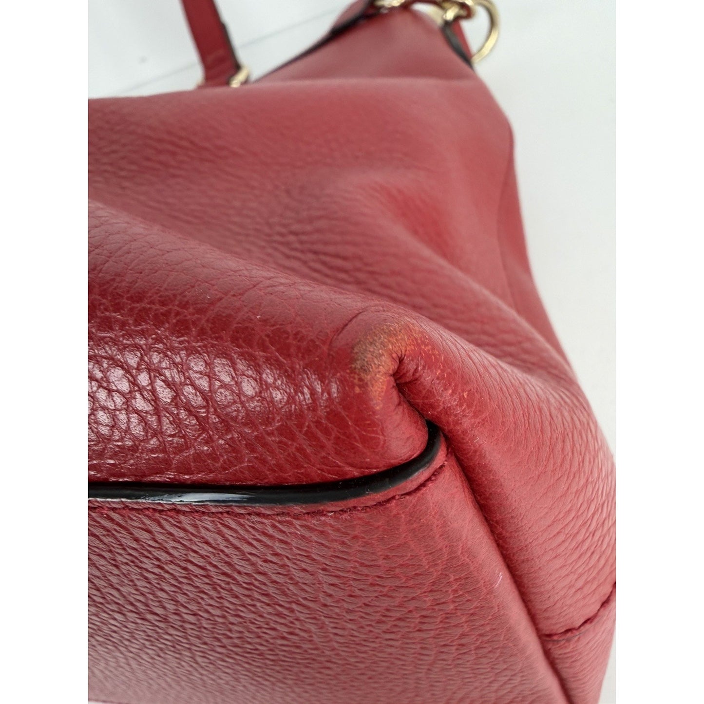 Gucci Braided & Bamboo Accent Tassel Tote Bag Medium in Red Leather S-13