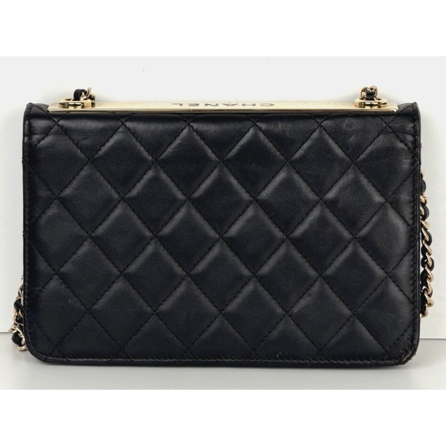 Chanel Trendy CC Wallet Bag on Chain in Black Quilted Lambskin Leather 2019 C3