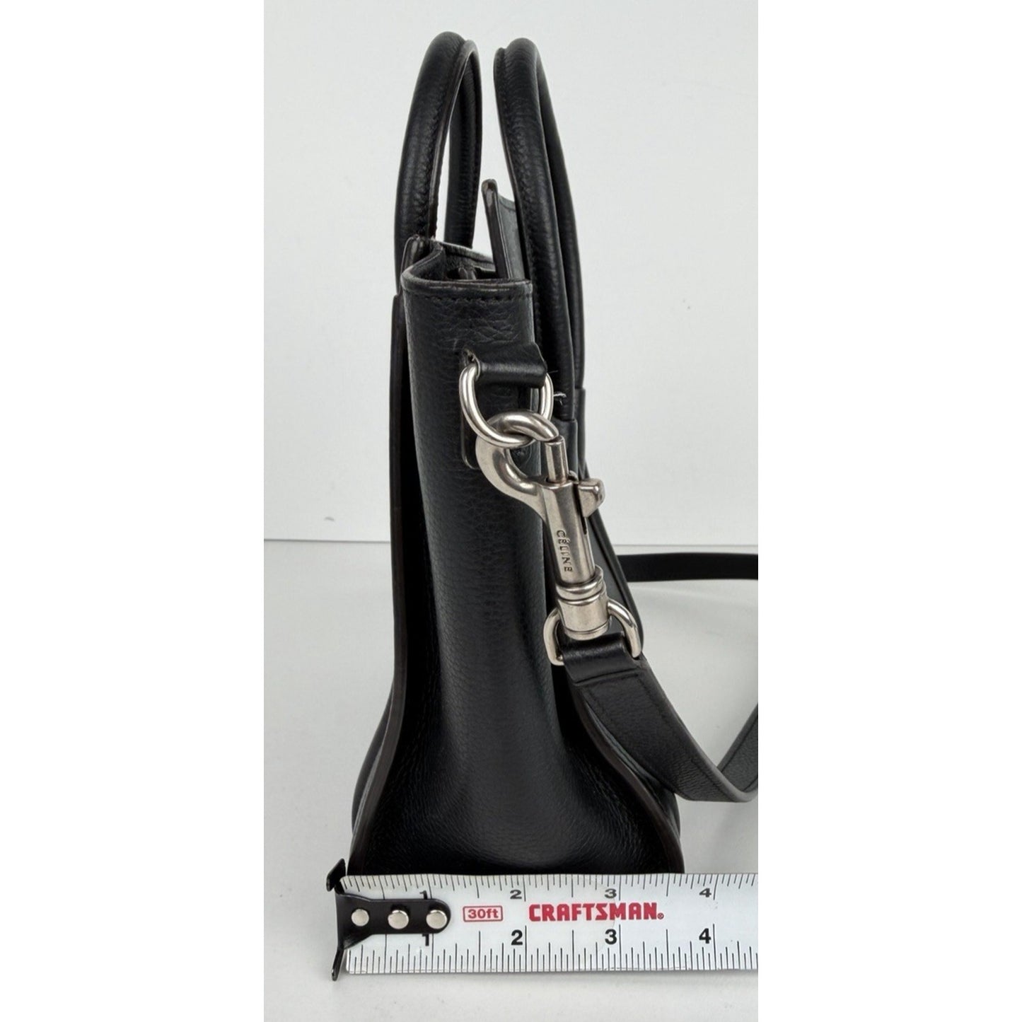 Celine Nano Luggage Bag in Black Structured Calfskin Leather S07