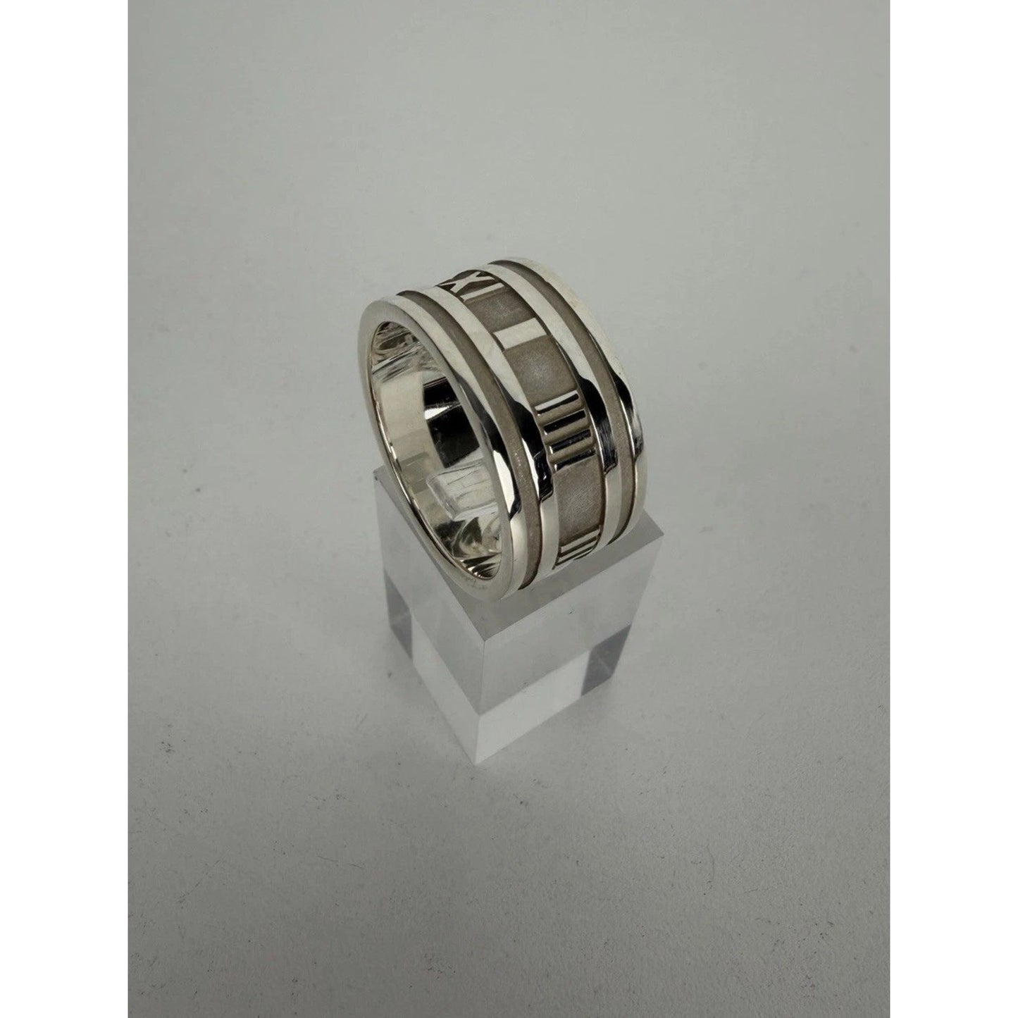 Tiffany & Co. Atlas Sterling Silver 925 Ring Roman 6mm Band Size 11.5