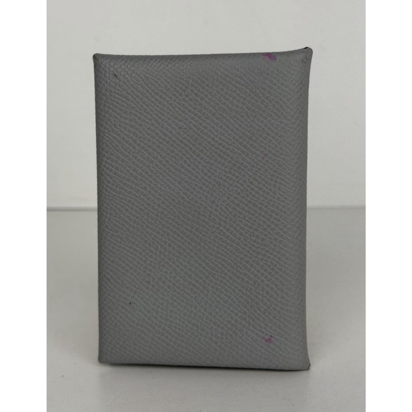 Hermes Calvi Duo Compact Card Holder in Grey Epsom Leather