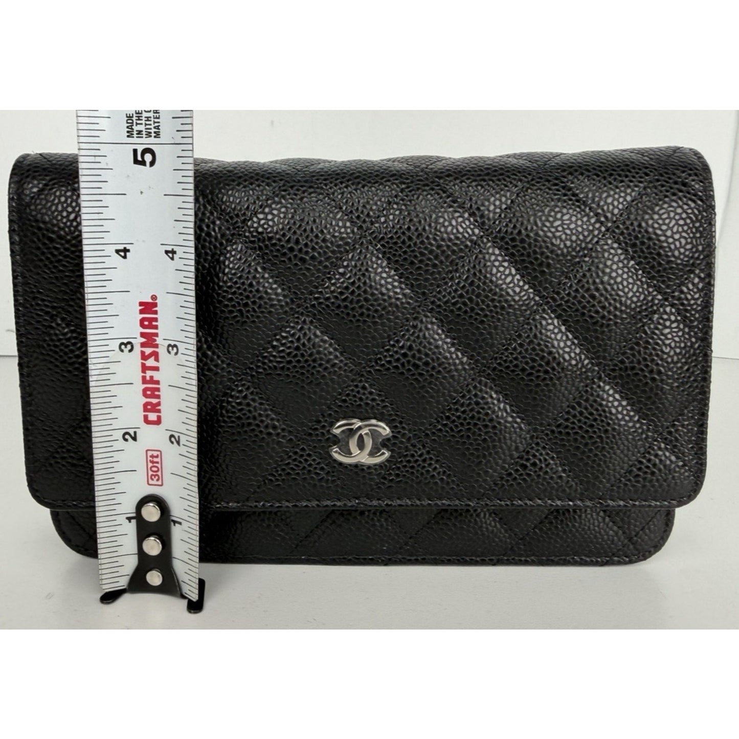 Chanel Classic Wallet On Chain Bag in Black Caviar Leather 2019 E-5