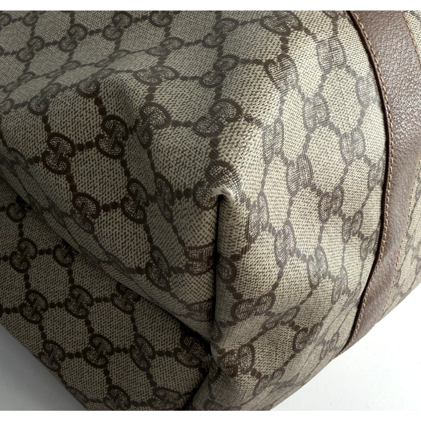 Gucci GG Supreme Large Travel Tote Bag in Brown Coated Canvas S
