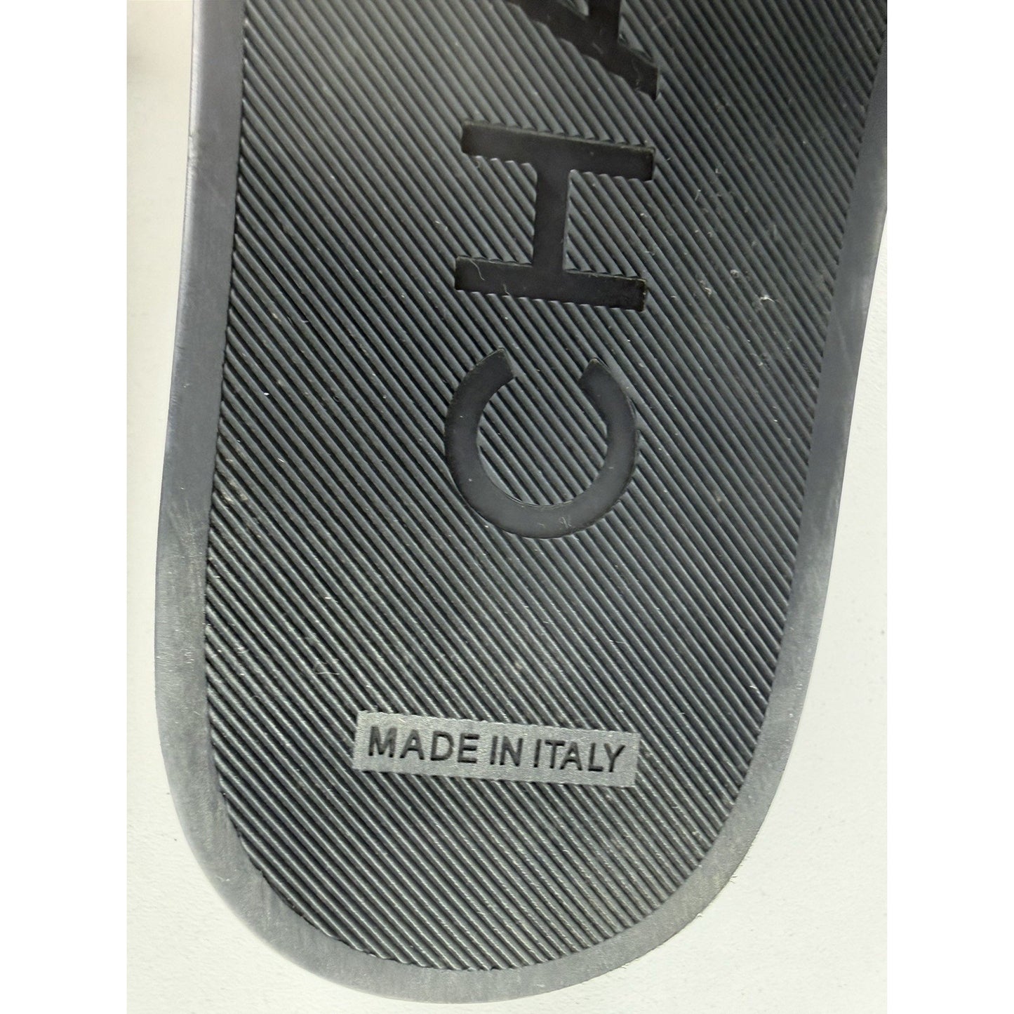Chanel Interlocking CC Chain Slides in Dark Navy Satin Size EU 37