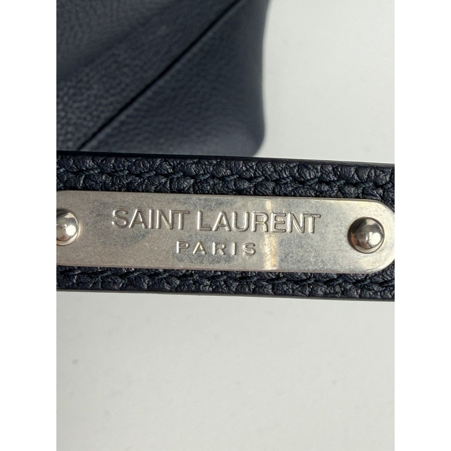 Saint Laurent Backpack Sac de Jour Grained Navy Calfskin Leather