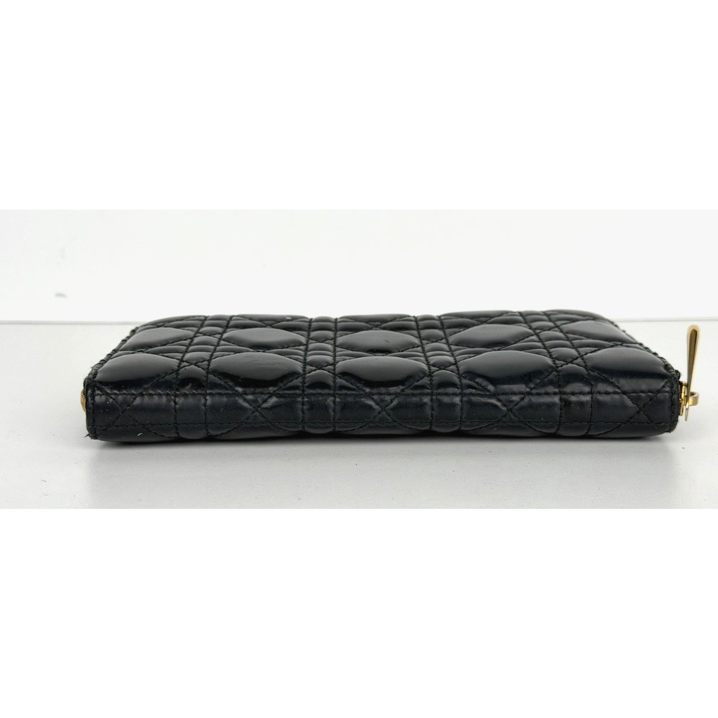 Christian Dior Lady Dior Continental Zip Wallet in Black Patent Leather 2009 K1