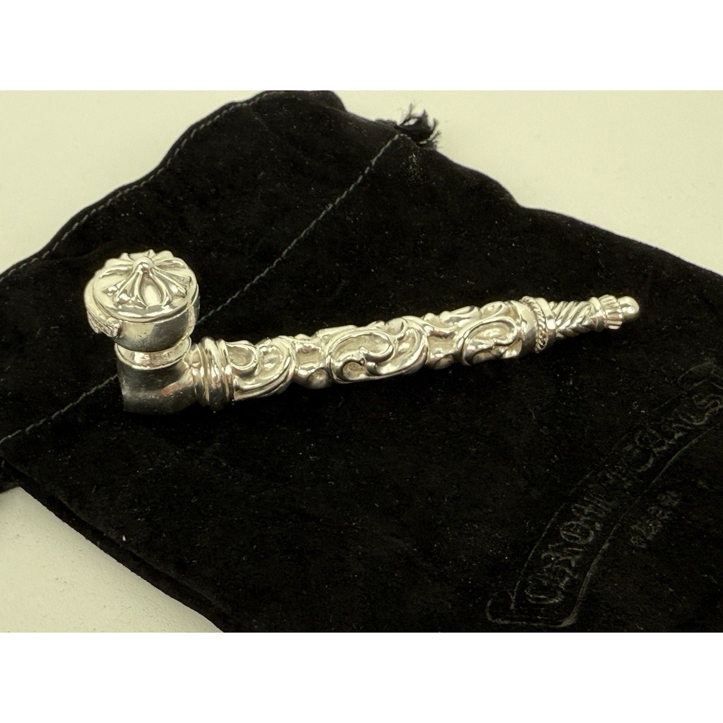 Chrome Hearts Sterling Silver Scroll Pip Pendant