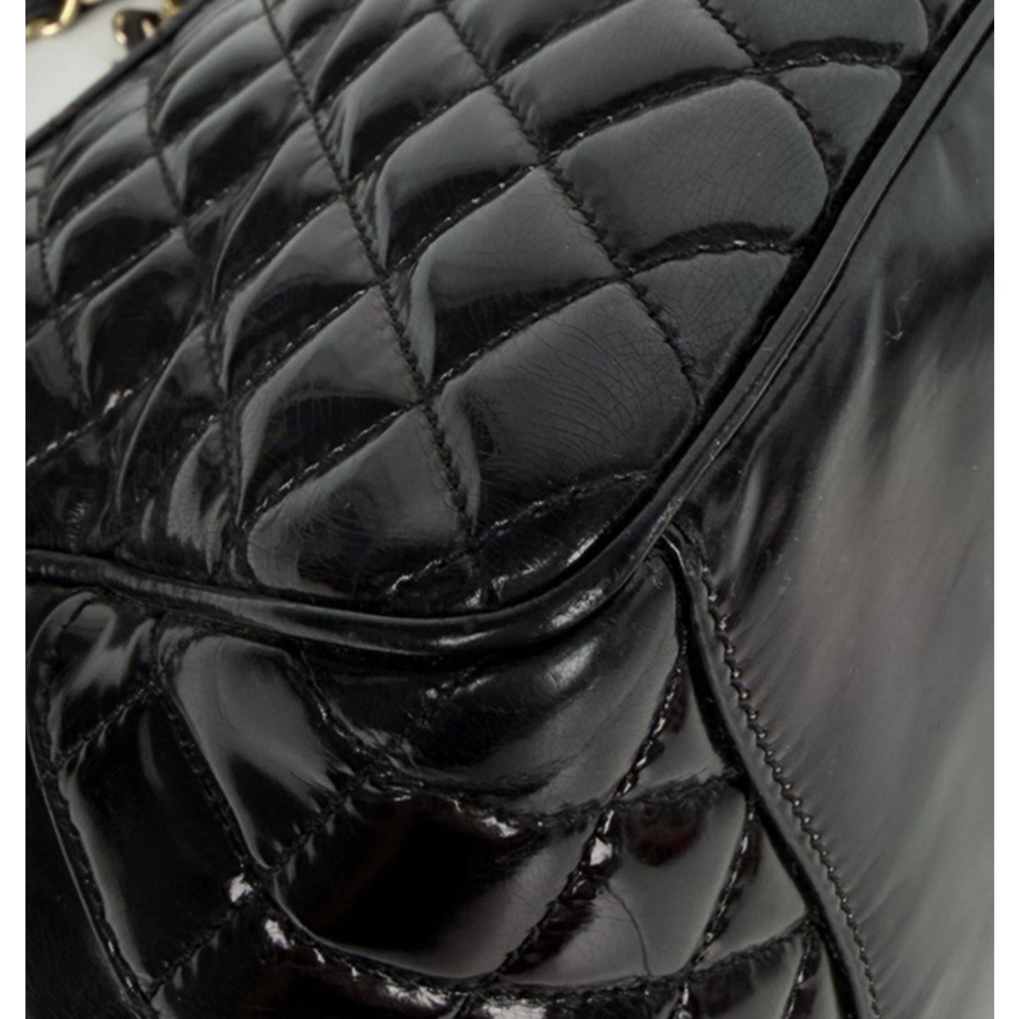 Chanel Mademoiselle Kelly Flap Bag in Black Quilted Patent Leather 2009 B5