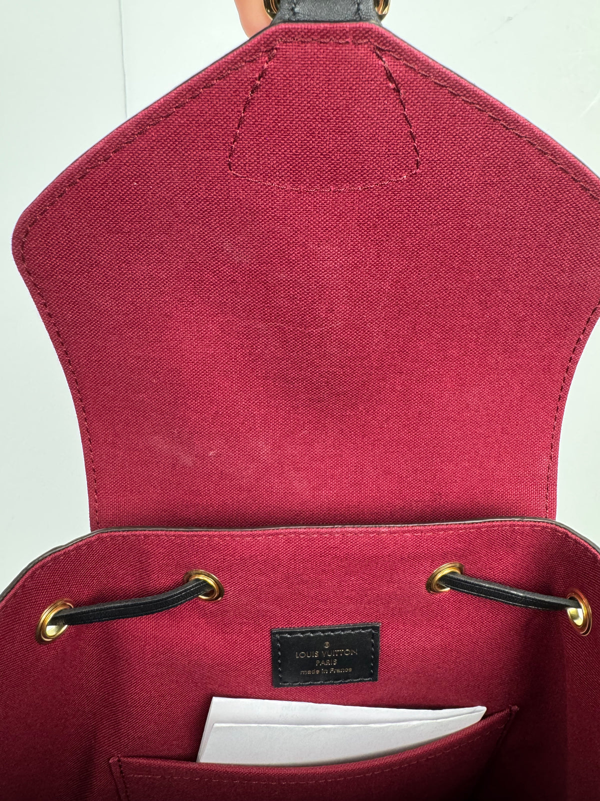 Louis Vuitton Monogram Montsouris PM Backpack in Black Leather & Brown LV Monogram Canvas