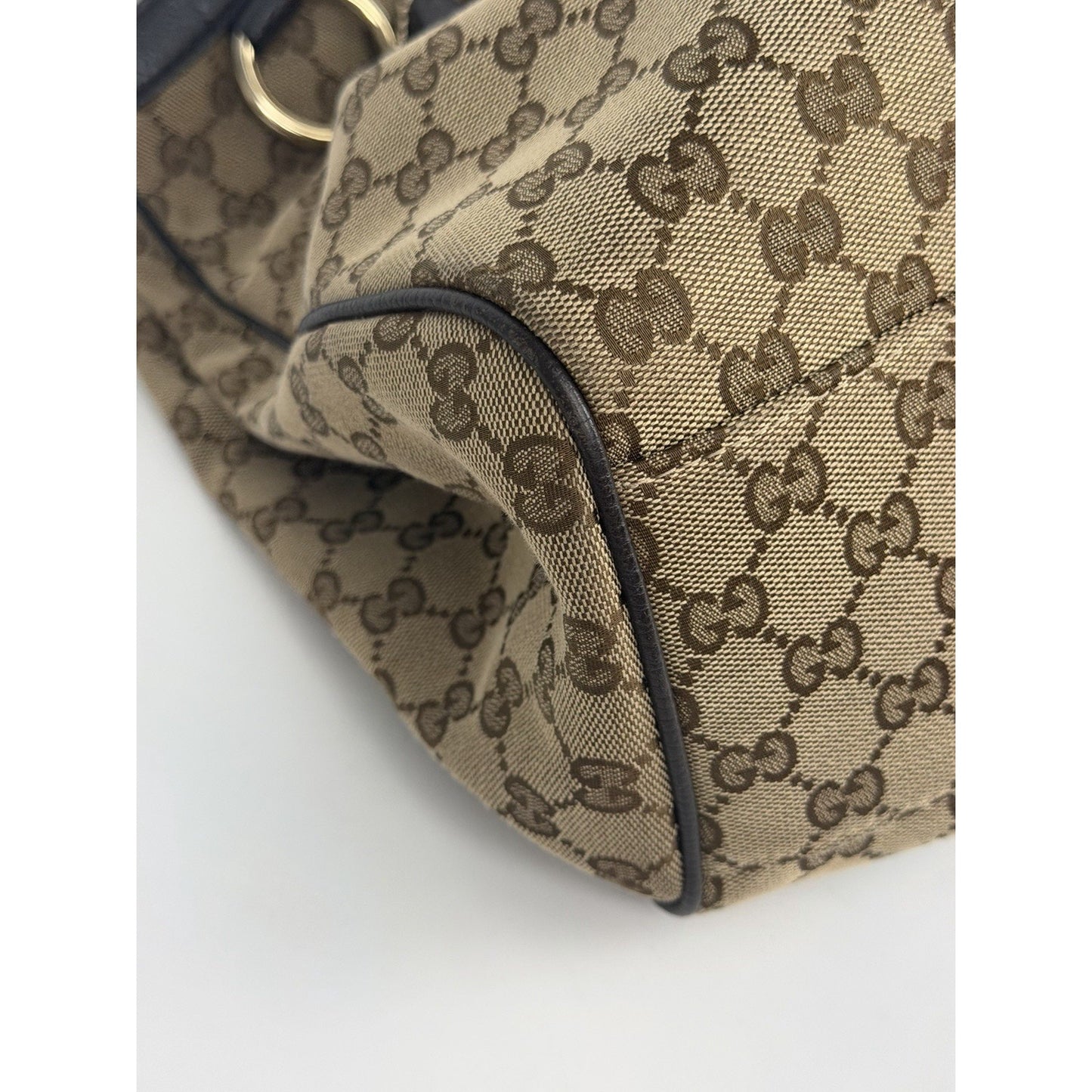 Gucci Sukey Tote Handbag Large in Brown GG Monogram Canvas with Magnetic Snap S