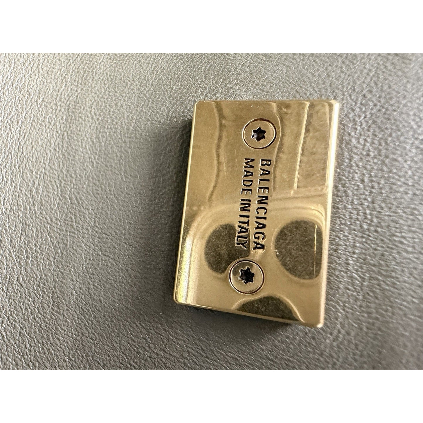Balenciaga Bel Air Small Clutch Bag in Khaki Leather Gold-Tone Hardware C6