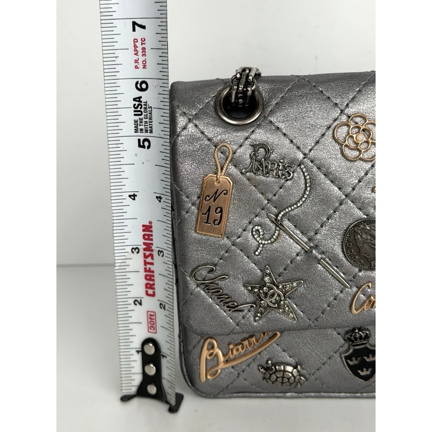 Chanel Lucky Charms 2.55 Reissue Double Flap Bag Metallic Silver 2006-2008 U3