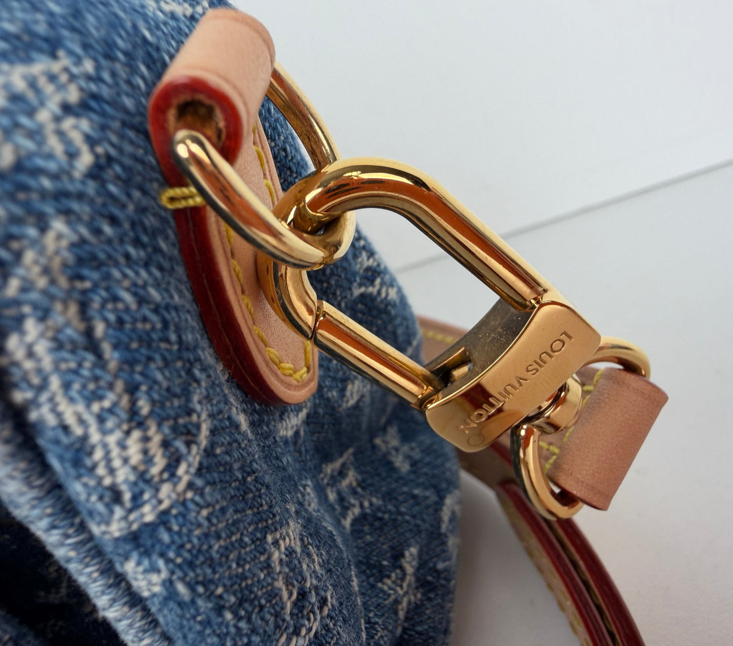 Louis Vuitton Nano Speedy Crossbody Bag in Blue LV Monogram Denim NFC YC-5