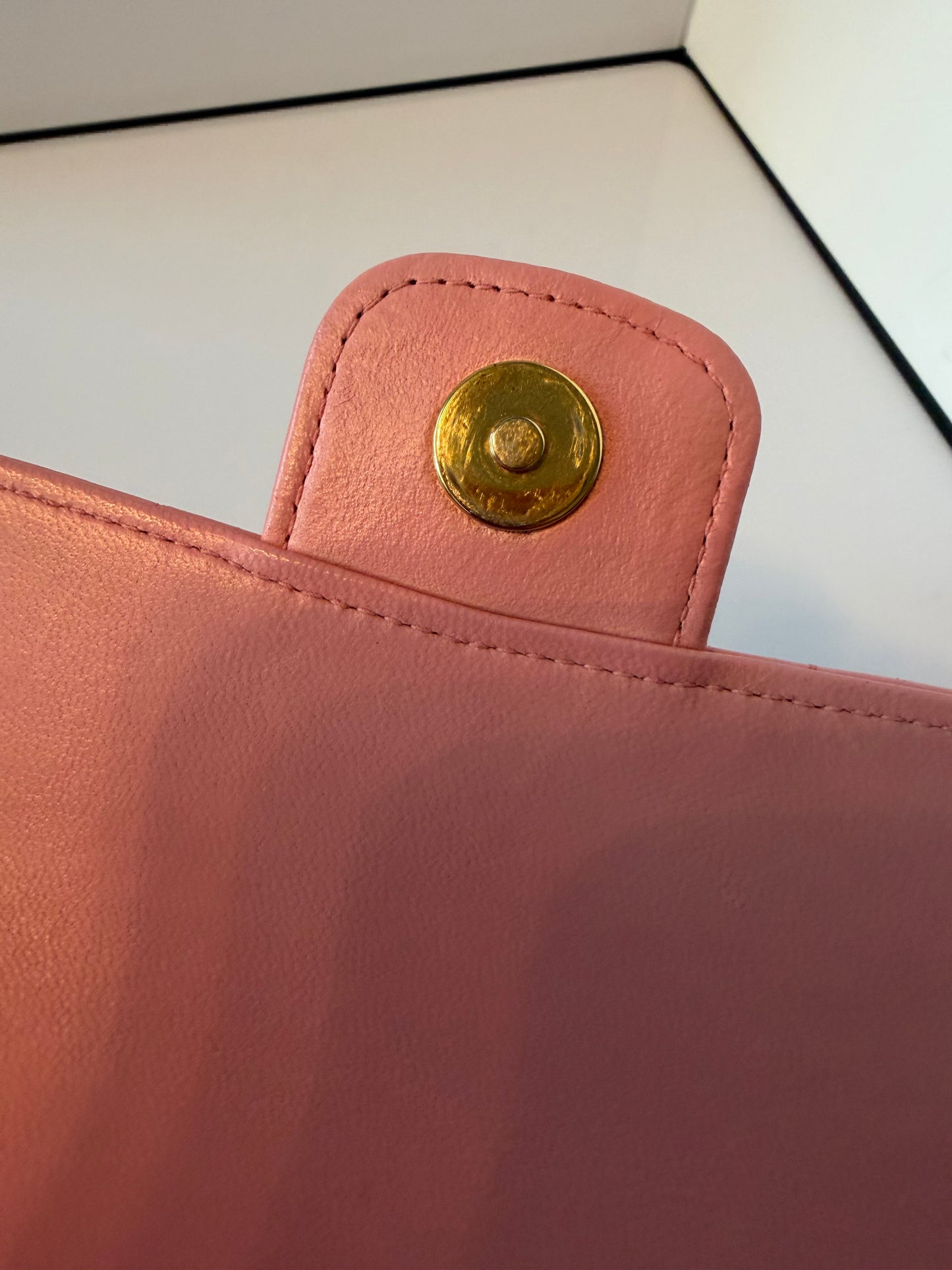 Chanel Lambskin Quilted Mini Chocolate Bar Camellia Flap Pink E1