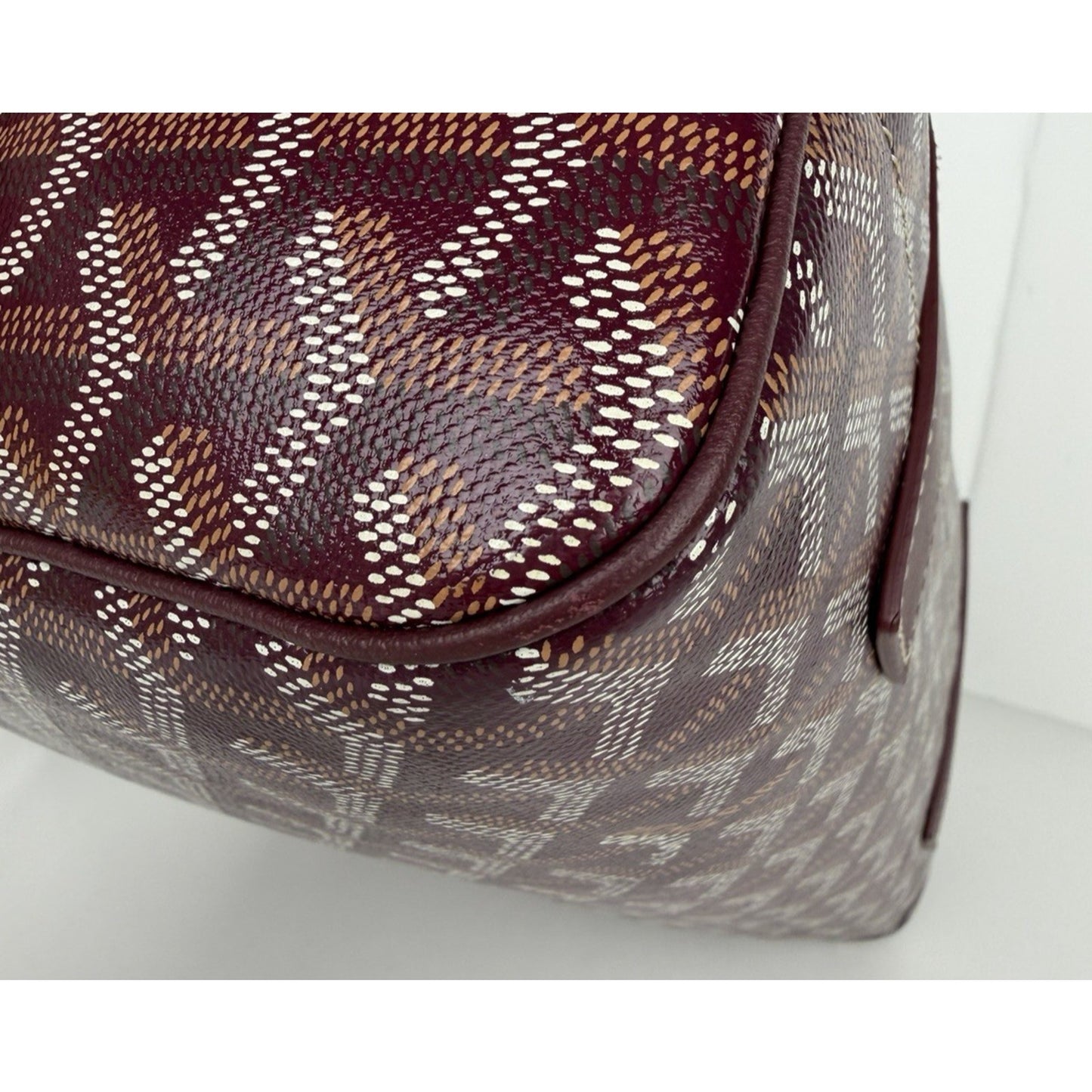 Goyard Sac Rouette PM Bag in Burgundy Goyardine Coated Canvas E1