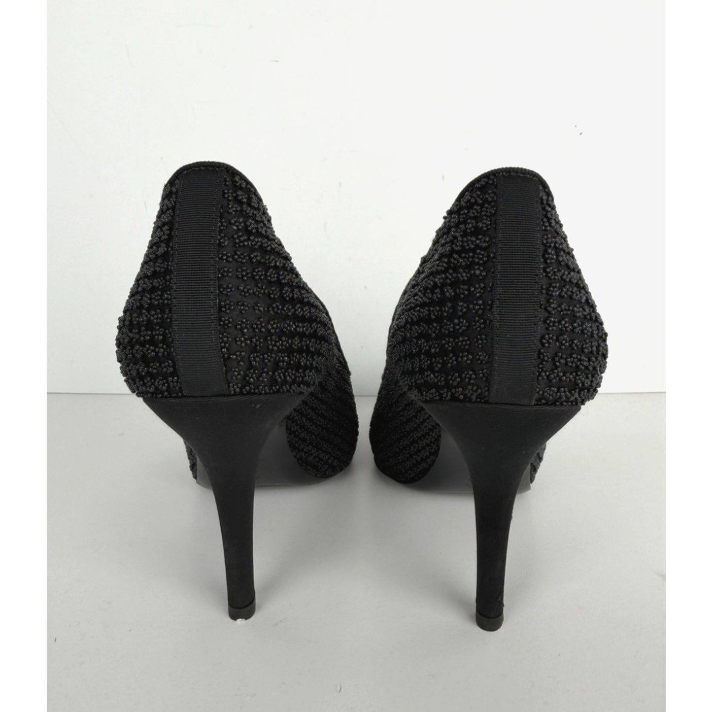 Chanel Interlocking CC Logo Beaded Cap-Toe Pumps in Black EU 38.5