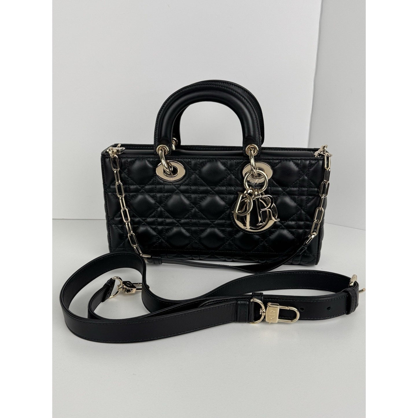 Dior Medium Lady D-Joy Black Quilted Leather Shoulder Bag D-1