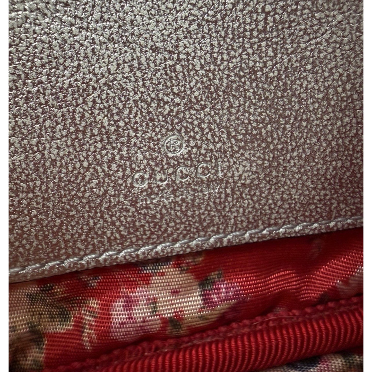 Gucci Web Ophidia Trapuntata Camera Bag Mini Quilted Silver Metallic Leather S