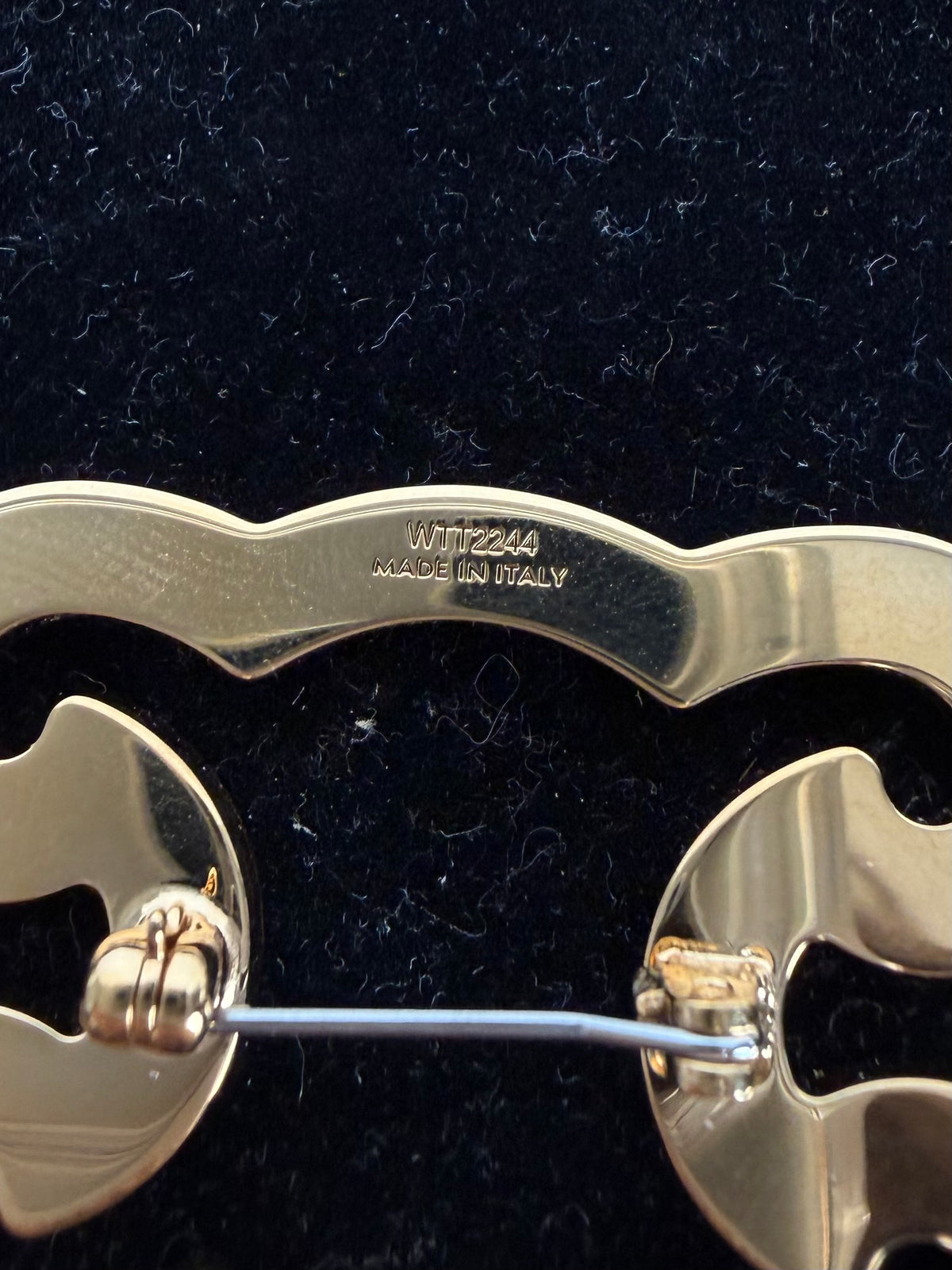 Celine Triomphe Frame Sparkle Brooch in Gold-Finish with Crystals K3