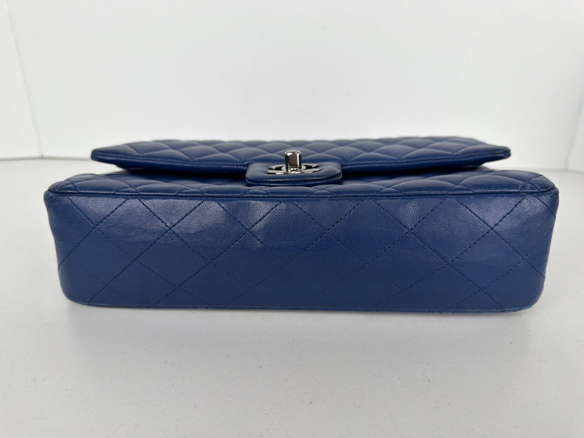 Chanel Classic Double Flap Small Bag in Blue Quilted Lambskin 2017