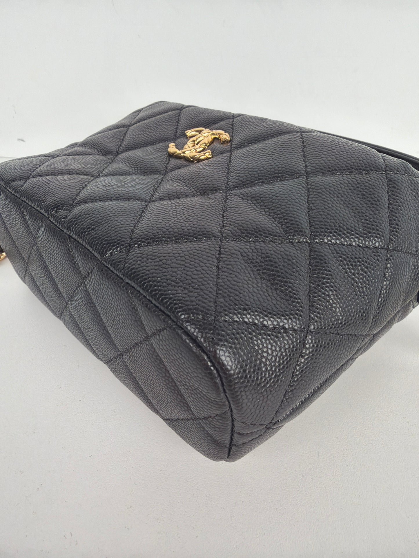 Chanel 25 Small Hobo Bag Black Caviar Leather