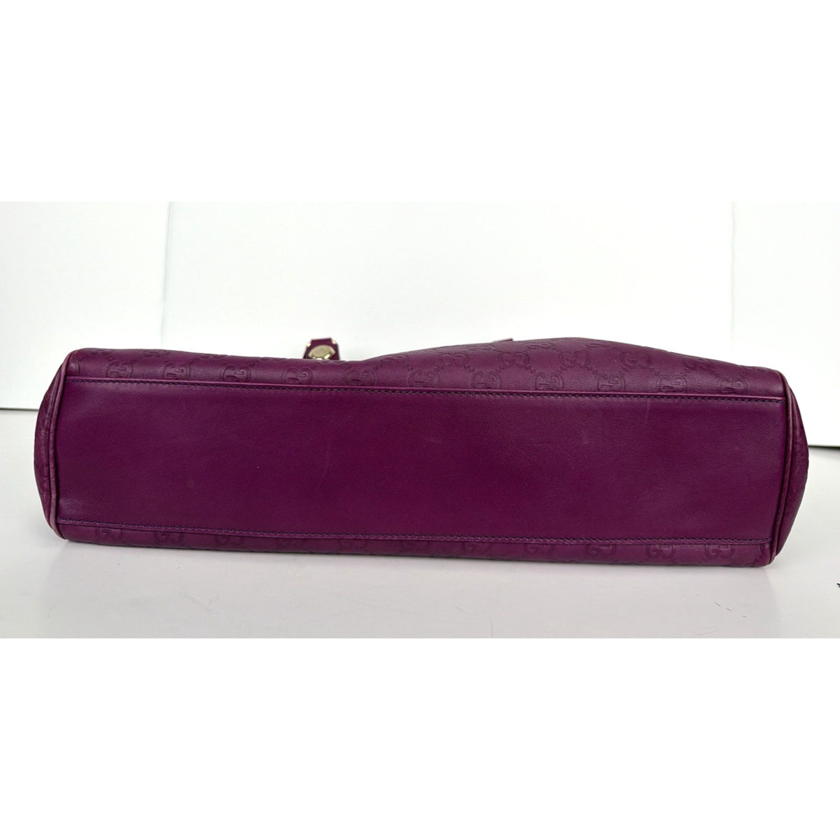 Gucci Charmy Hobo Shoulder Bag in Purple Guccissima Leather Silver Hardware S-05