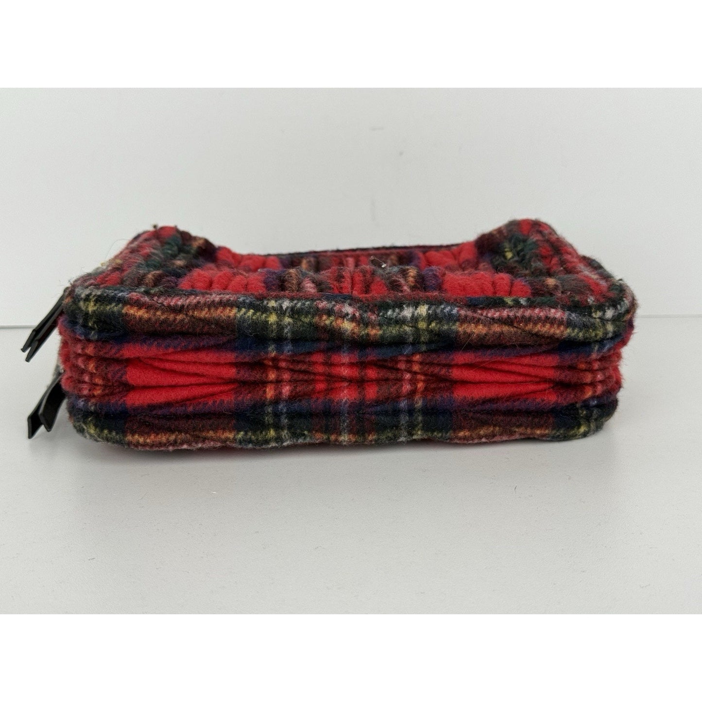 Miu Miu Tartan Matelassé Double Zip Chain Bag Red